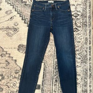 madewell high rise dark skinny jeans